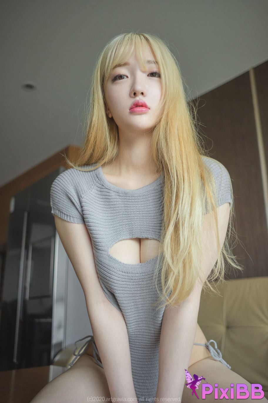 [ArtGravia] Vol.173 – Son Ye Eun Grey Knit Backless T shirt PixiBB.COM 14